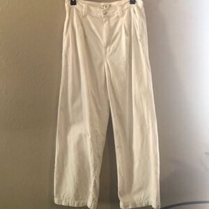 Madewell White Chinos High-Waisted Wide-Leg